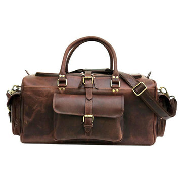 Holsteiner Dark Brown Genuine Leather Weekend Bag